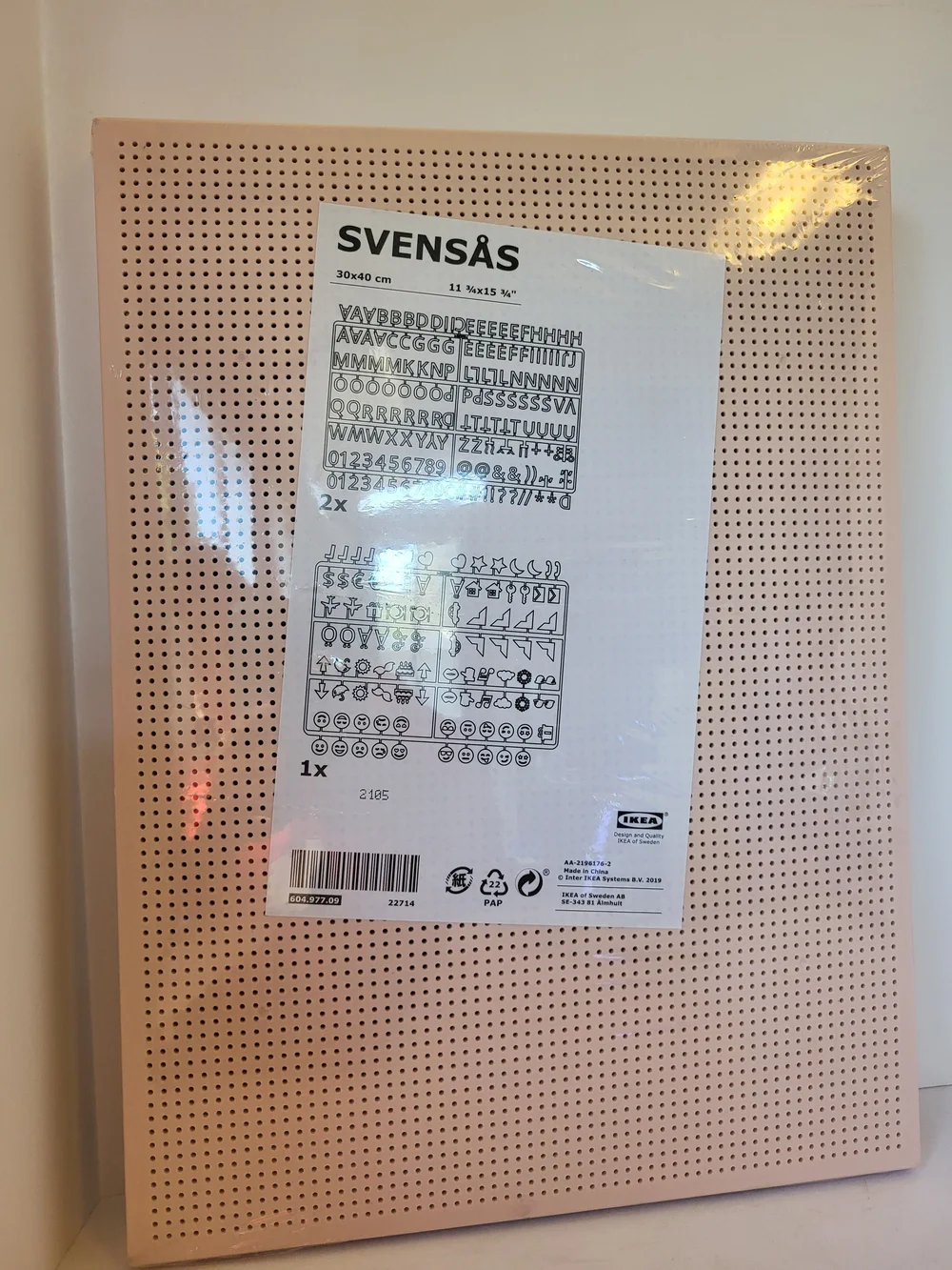 IKEA SVENSÅS Pegboard Message Board Pink(Disc) NIP